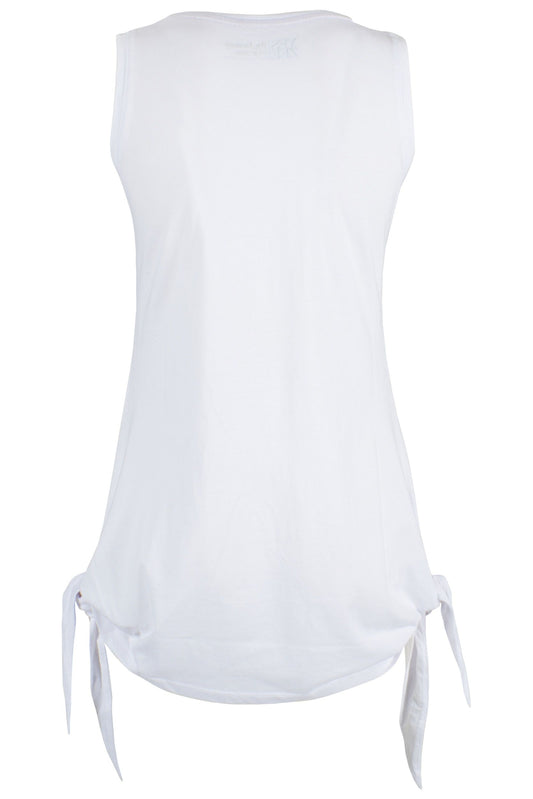 Elegant White Jewel Print Tank Top