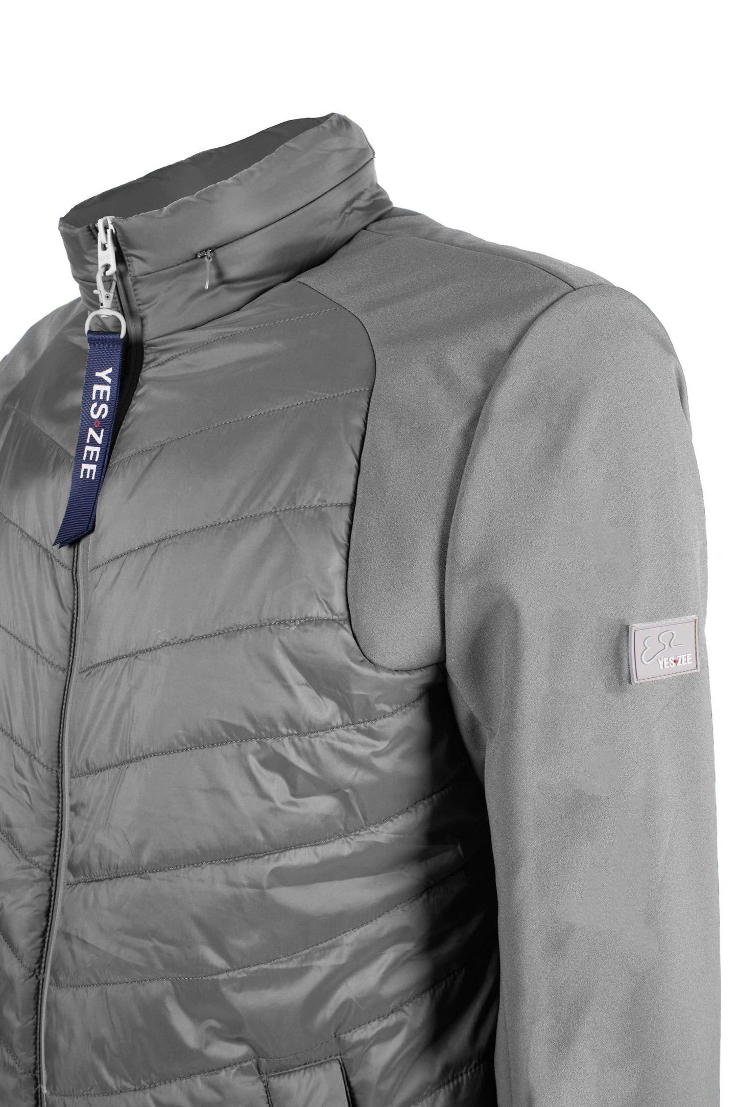 Sleek Gray Wind Jacket with Logo Embellishment