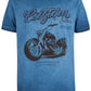 Chic Blue Cotton Tee with Signature Design