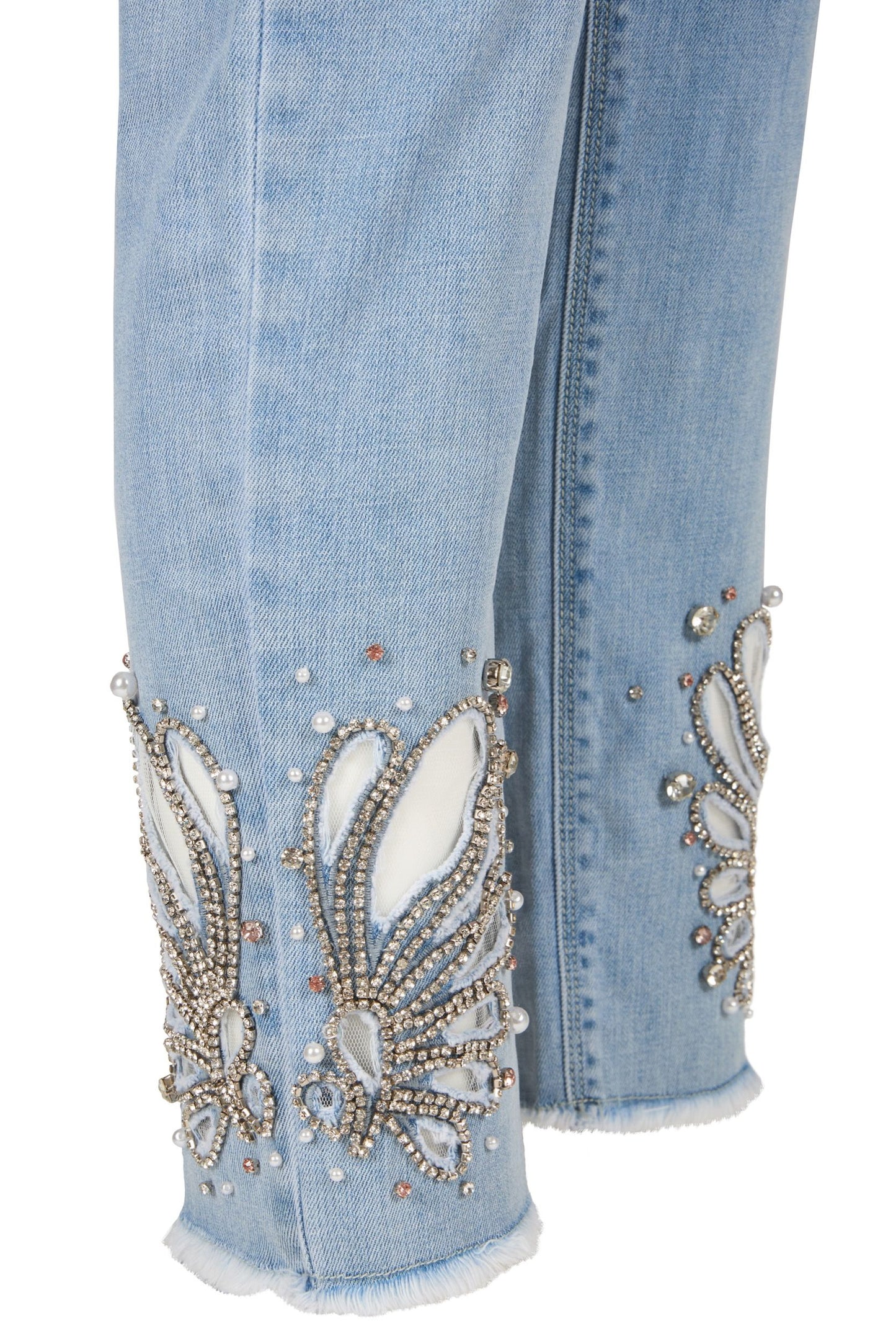 Chic Light Blue Denim with Shimmer Detail