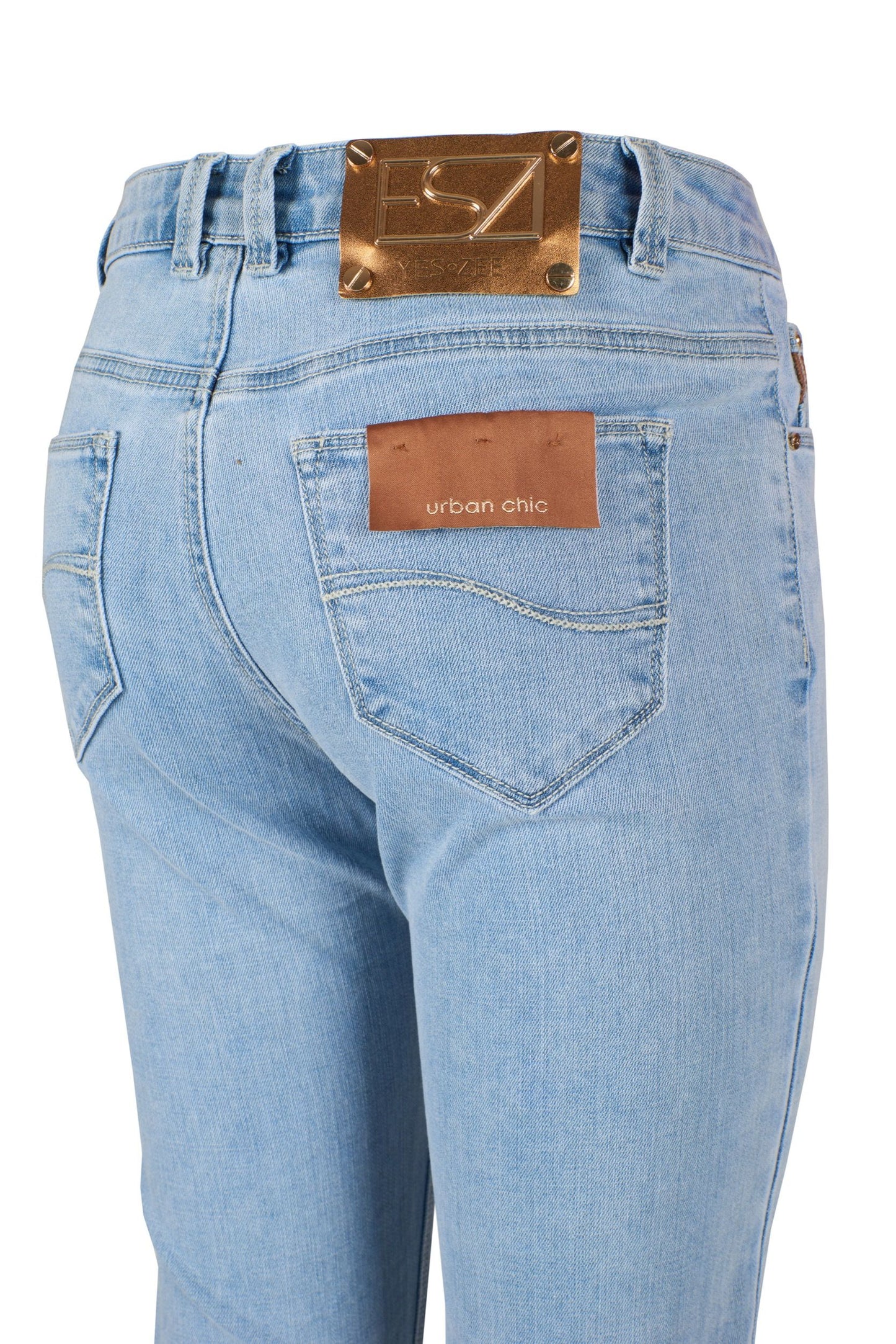 Chic Light Blue Denim with Shimmer Detail