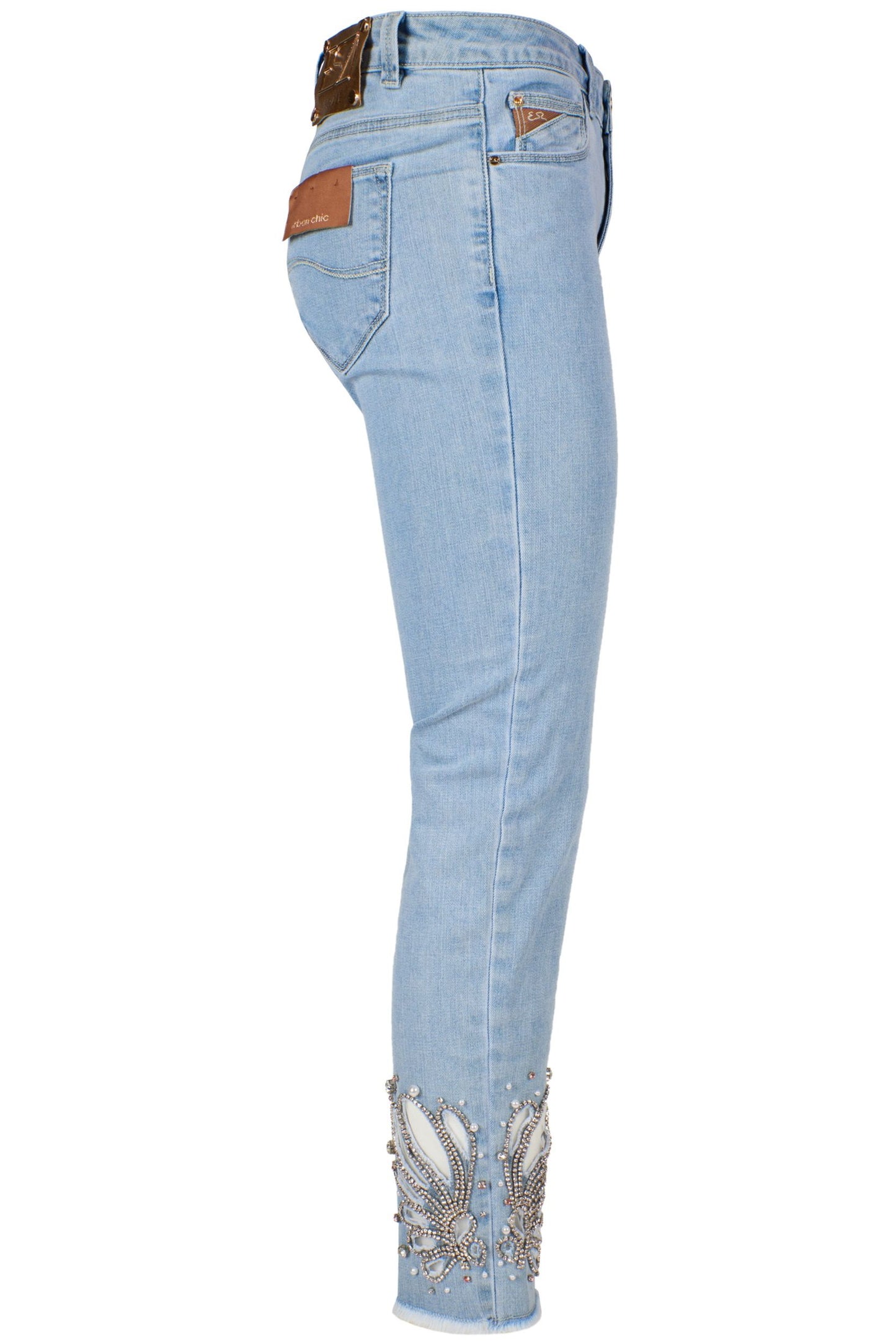 Chic Light Blue Denim with Shimmer Detail