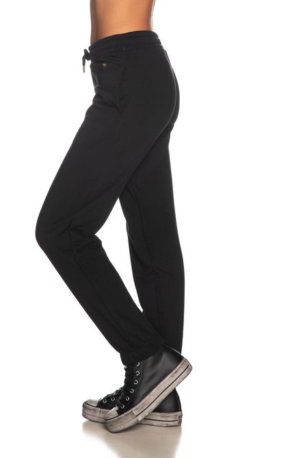 Chic Black Elasticized Cotton Pants