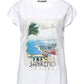 Chic White Cotton Tee with Designer Touch