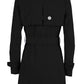 Elegant Black Polyester Coat