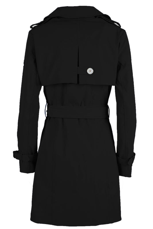 Elegant Black Polyester Coat