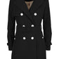 Elegant Black Polyester Coat
