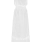 Elegant Sleeveless White Dress with Rouges