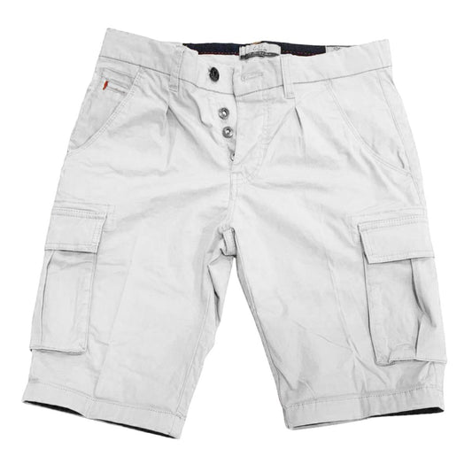 Elegant White Cargo Bermuda Shorts