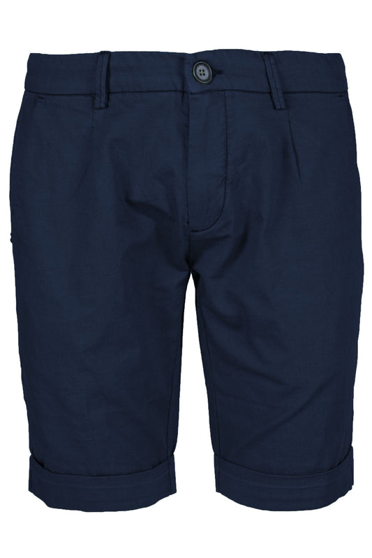 Chic Blue Cotton Bermuda Shorts with Stretch