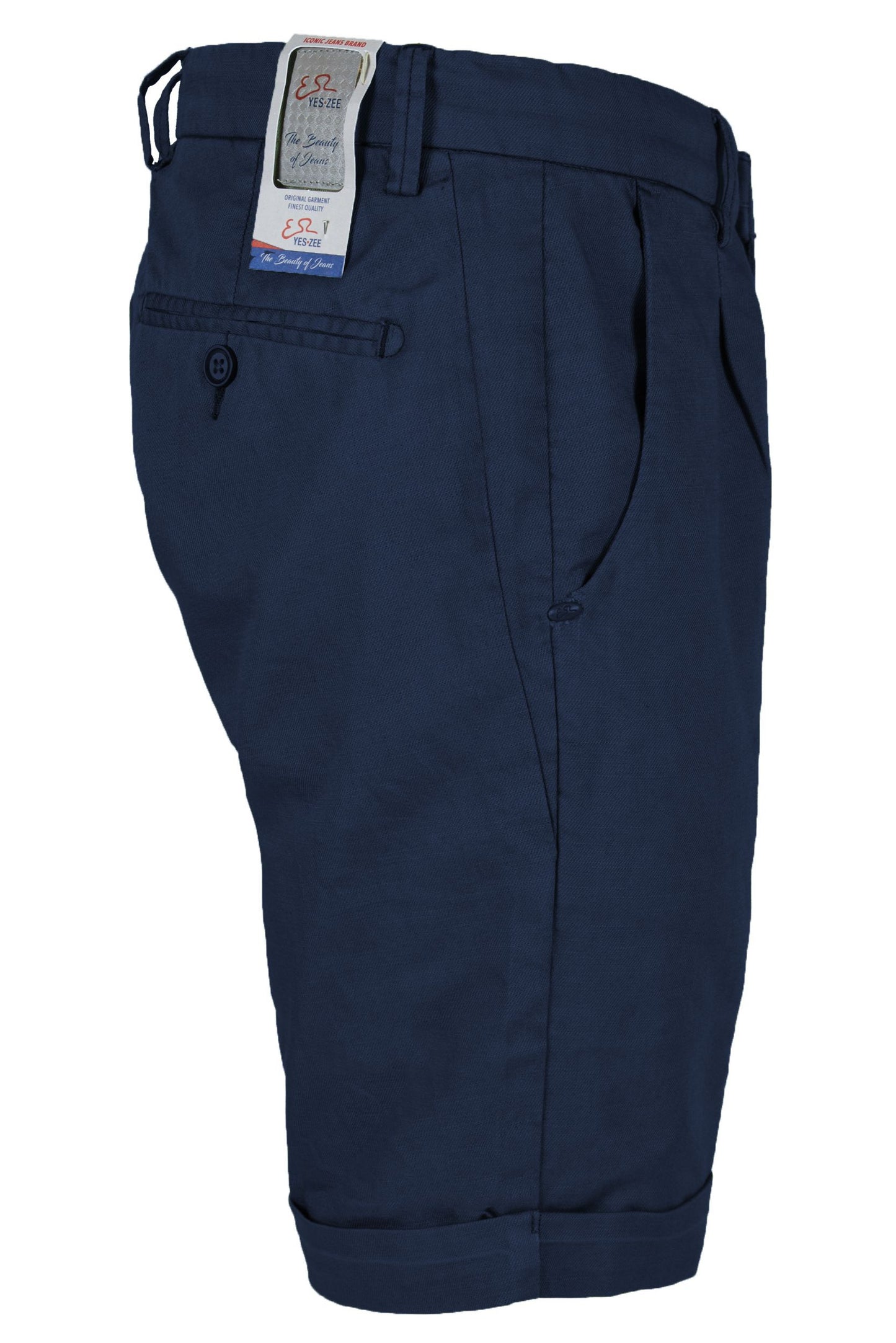 Chic Blue Cotton Bermuda Shorts with Stretch