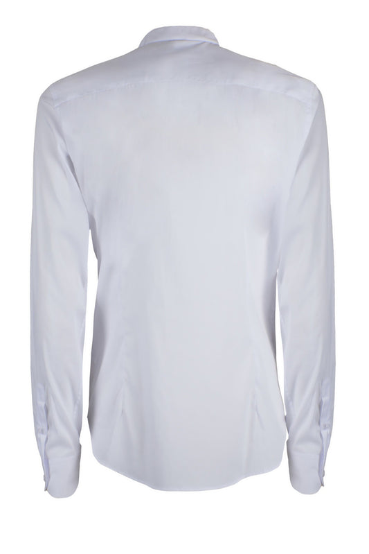 Elegant White Mandarin Collar Shirt for Men