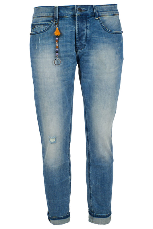 Sleek Light Wash Five-Pocket Jeans for Men