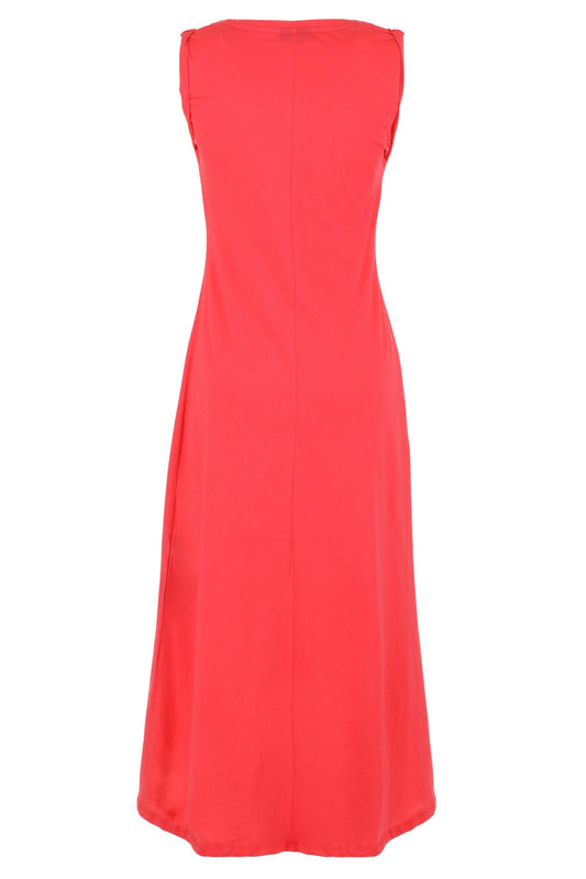 Elegant Pink Cotton Dress with Logo Accent