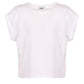 Chic White Cotton Tee with Brass Accents