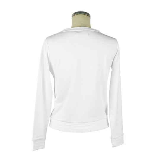 Chic Cotton Blend Sweatshirt with Brass Accent