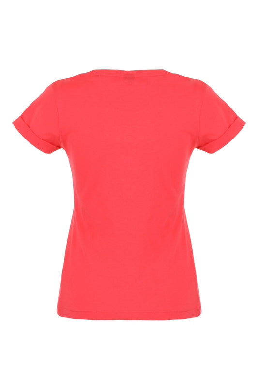 Chic Pink Cotton Logo Tee for Women