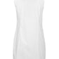 Chic Sleeveless White Blouse with Metal Button Closure