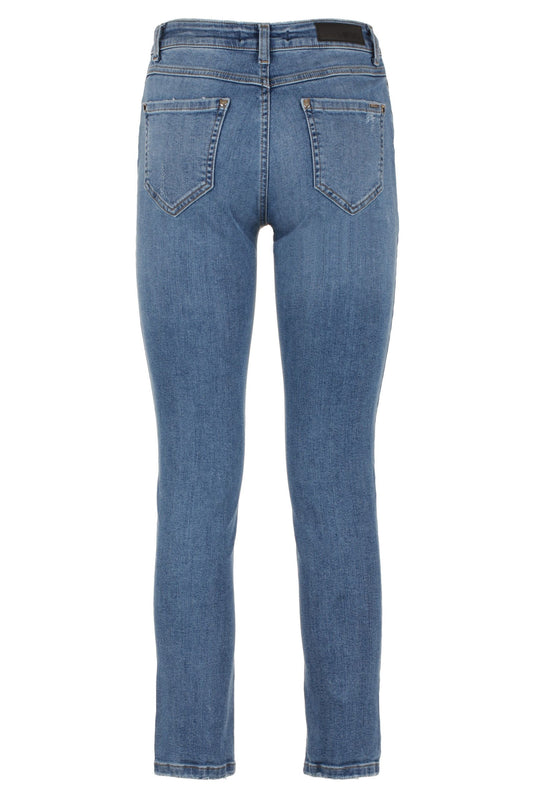 Chic Imperfect Blue Stretch Cotton Denim