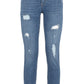 Chic Imperfect Blue Stretch Cotton Denim
