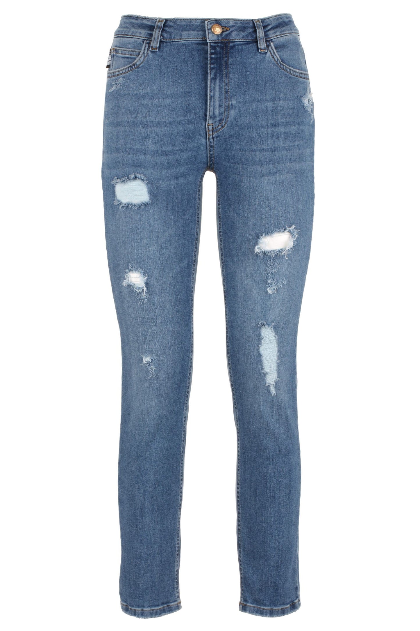 Chic Imperfect Blue Stretch Cotton Denim