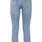 Chic Imperfect Blue Cotton Blend Denim