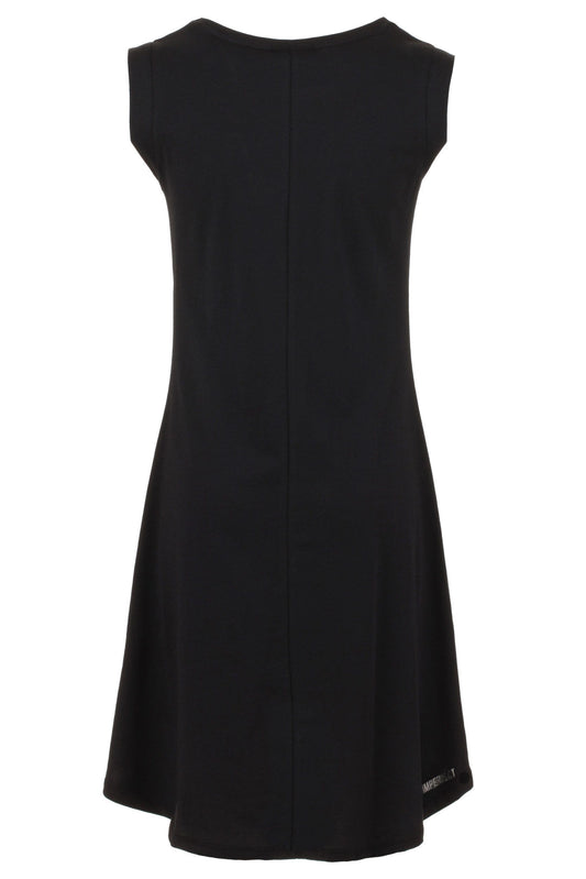 Elegant Black Logo Cotton Dress