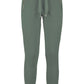 Chic Green Stretch Sweatpants with Brass Accent