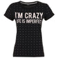 Chic Imperfect Cotton Tee with Brass Detail