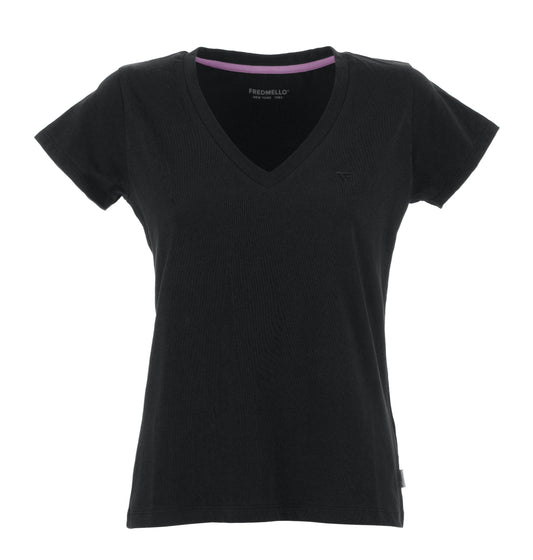 Chic Black Cotton Blend Tee