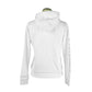 White Cotton-Poly Zip Hoodie for Women