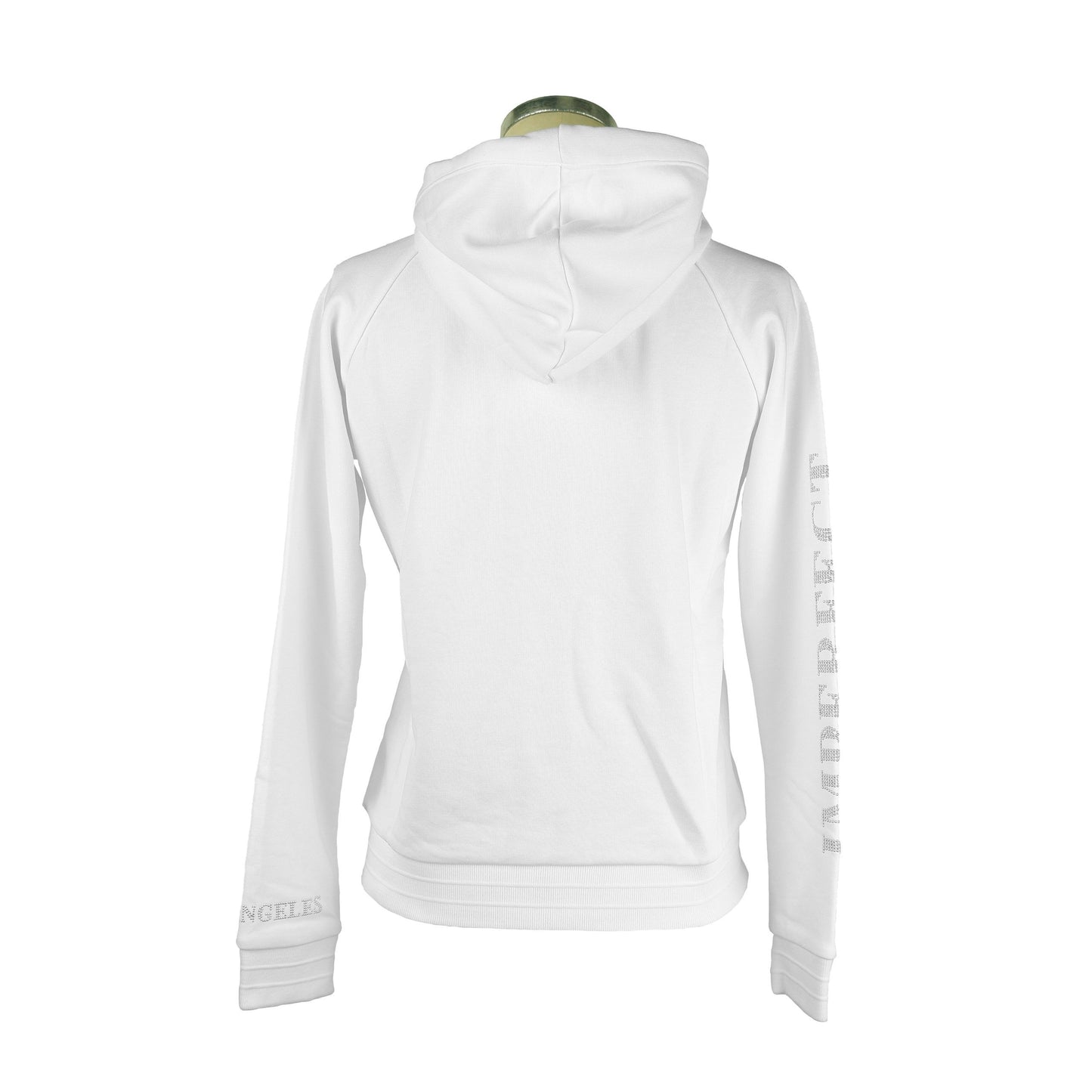 White Cotton-Poly Zip Hoodie for Women
