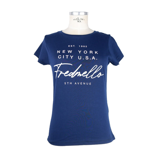 Chic Blue Cotton Tee for Casual Elegance