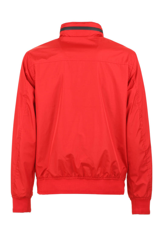 Chic Red Concealed Hood Men's Jacket
