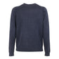 Classic Blue Crew Neck Cotton Sweater