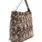 Chic Python Print Leather Shoulder Bag