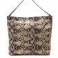 Chic Python Print Leather Shoulder Bag