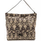 Chic Python Print Leather Shoulder Bag