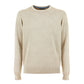 Beige Cotton Crew Neck Sweater for Men