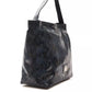 Elegant Blue Python Print Leather Shoulder Bag