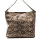 Elegant Python Print Leather Shoulder Bag