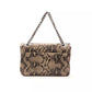 Elegant Python Print Leather Crossbody Bag