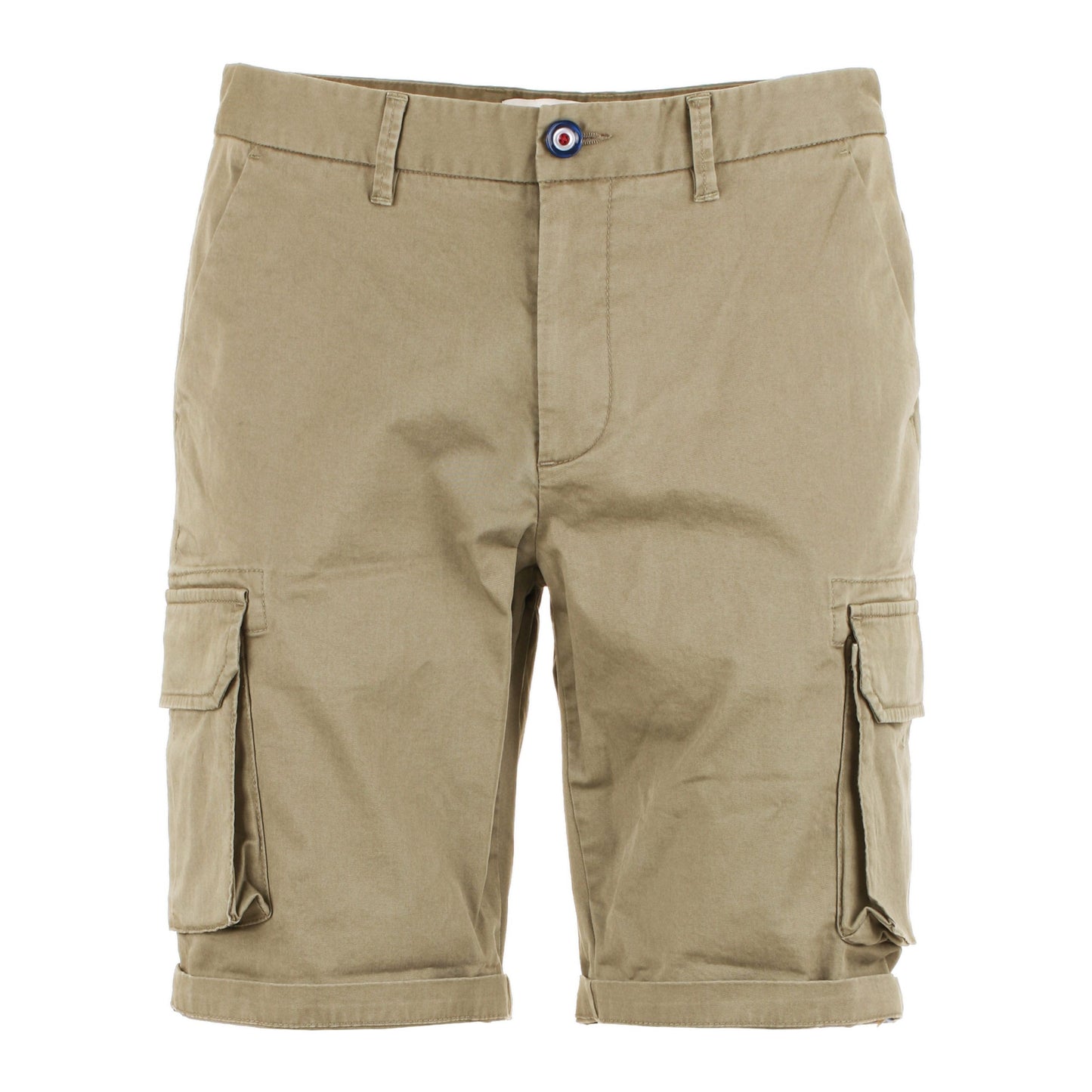 Beige Cotton Cargo Bermuda Shorts for Men