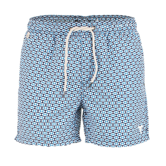 Elegant Blue Boxer Swim Shorts - Luxe Poolside Attire