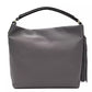 Chic Gray Leather Shoulder Bag