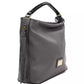 Chic Gray Leather Shoulder Bag