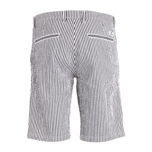 Chic Striped Cotton Bermuda Shorts