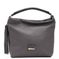 Chic Gray Leather Shoulder Bag
