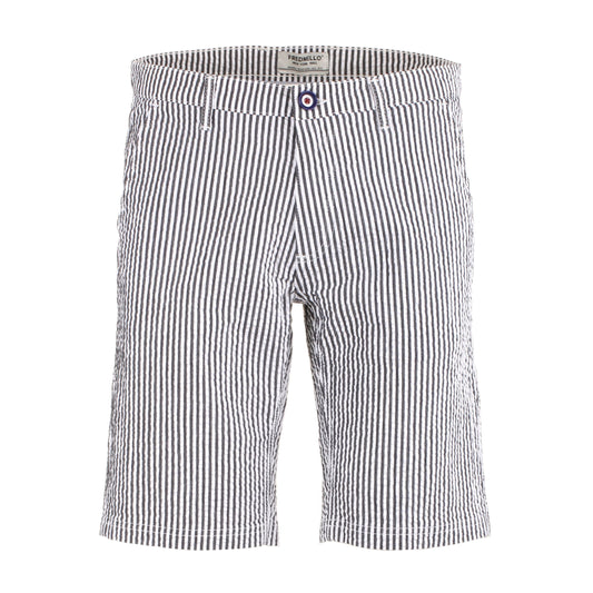 Chic Striped Cotton Bermuda Shorts
