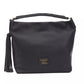 Chic Gray Leather Shoulder Bag with Logo Detail